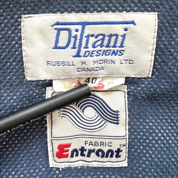 True Vintage Ditrani Entrant Alpine Ski Club Coach Jacket Winter Coat Blue Red M - Picture 13 of 15